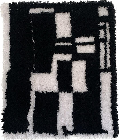 Untitled, 2021 20" x 24" yarn, rug grid, thread
