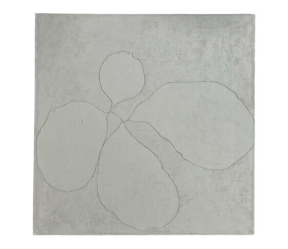 Untitled.STCH03i25, 2025 24" x 24" bedlinen, primer, thread